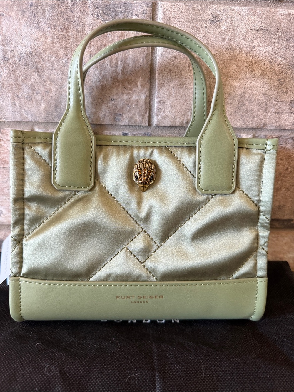 Kurt Geiger Sage Quilted Mini Tote with Gold Logo